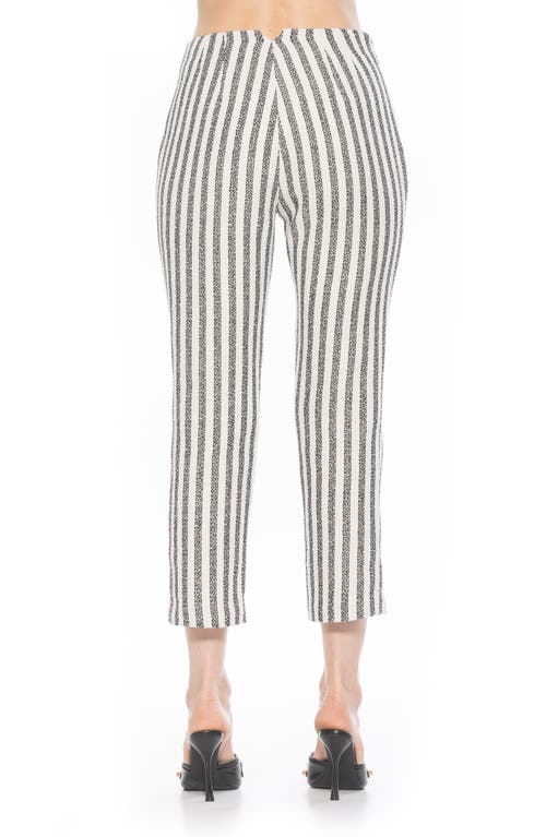 Alexia Admor Clio Crop Tapered Pants In Navy Stripe
