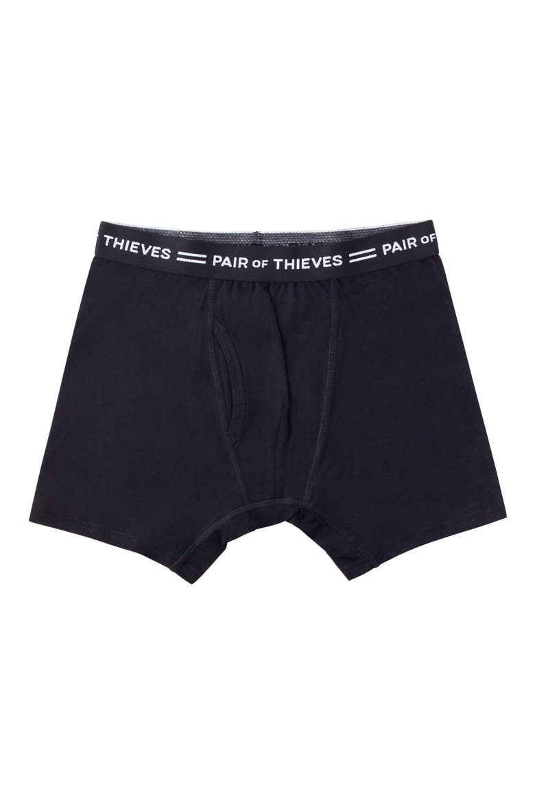 4-Way Stretch Cotton Boxer Briefs, Alternate, color, BLACK