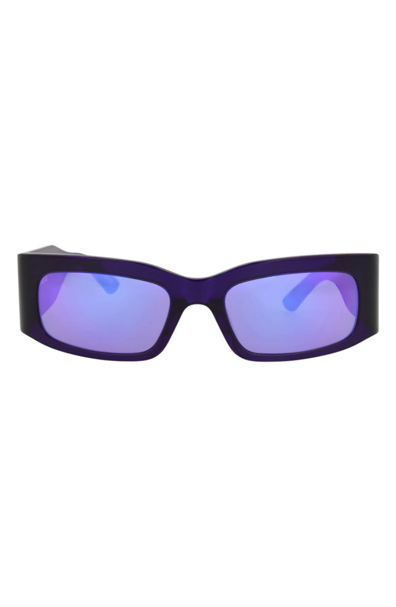 Balenciaga 56mm Rectangular Sunglasses, Main, color, Violet Violet Violet