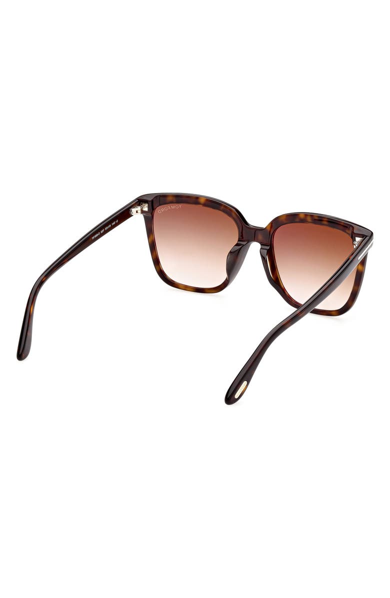 TOM FORD 55mm Butterfly Sunglasses, Alternate, color, Dark Havana / Gradient Brown
