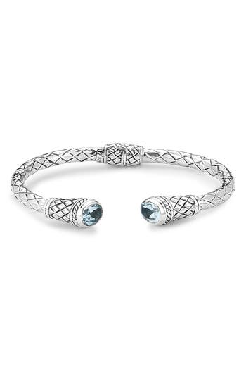 Samuel B. Silver 4.00 Ct. Tw. Blue Topaz Bangle Bracelet In Blue