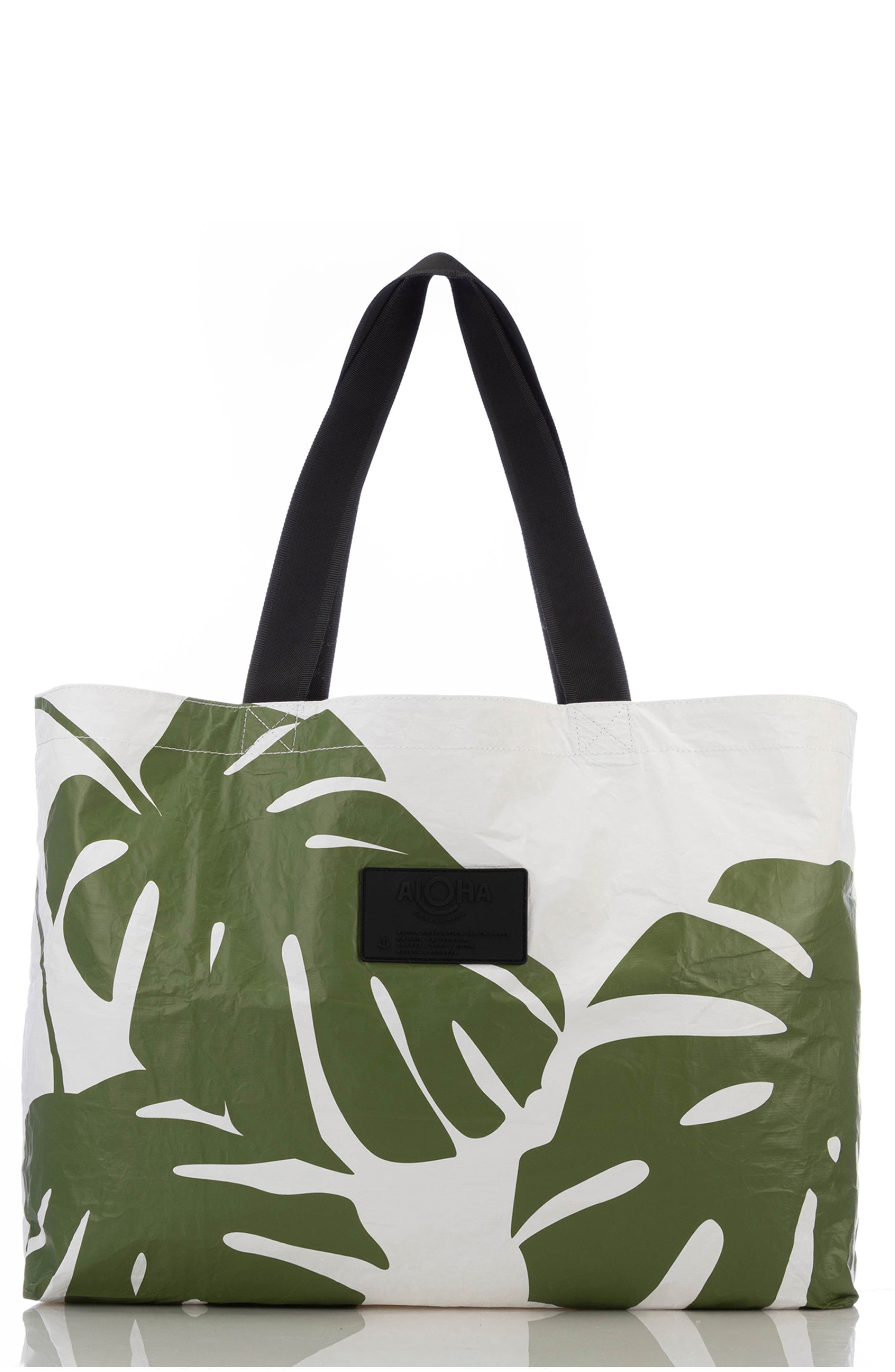 Aloha Collection Holo Holo Reversible Tote Bag, Main, color, Seaweed
