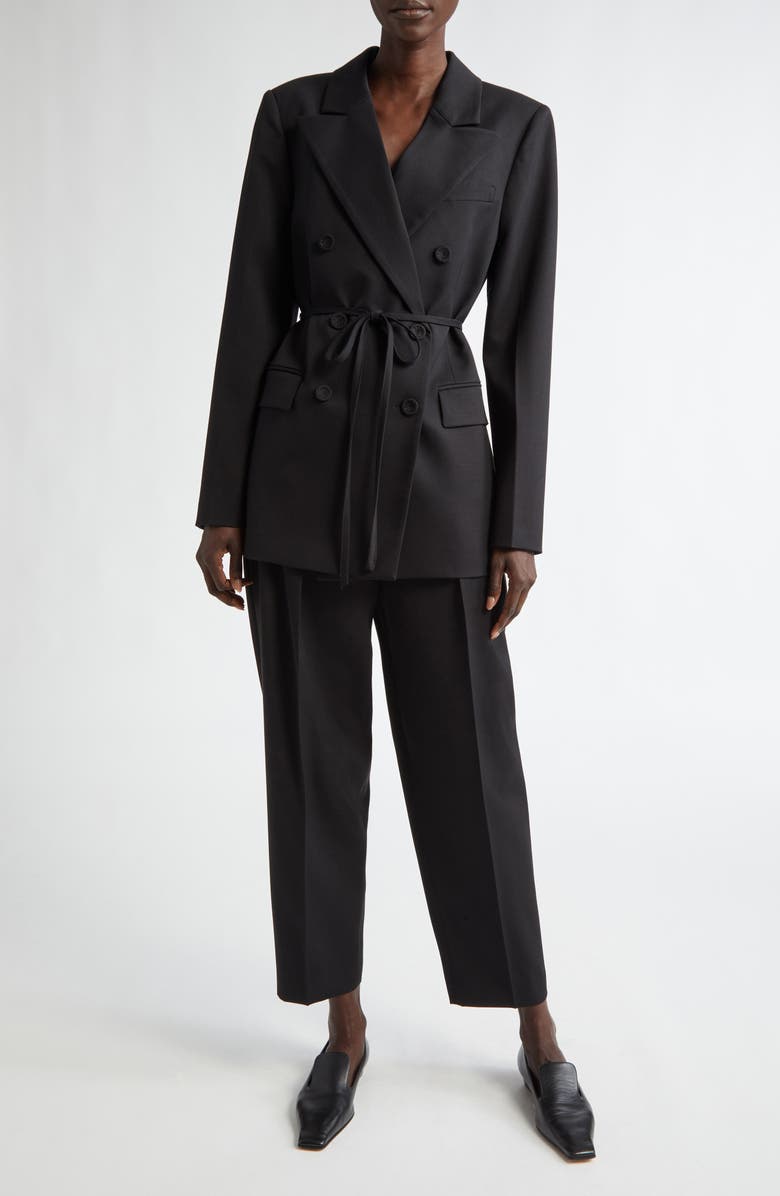Altuzarra Hattson Tie Waist Stretch Wool Blazer, Alternate, color, 