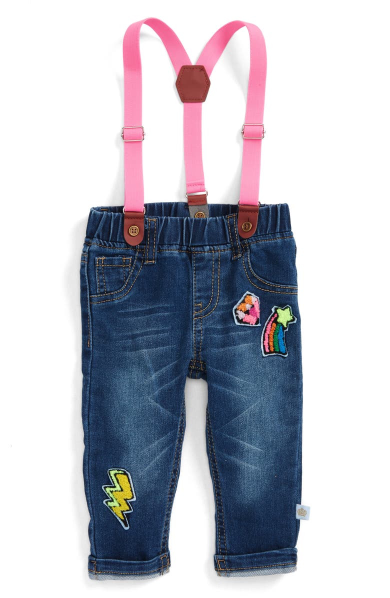Rosie Pope Jeans & Suspenders Set, Main, color, 