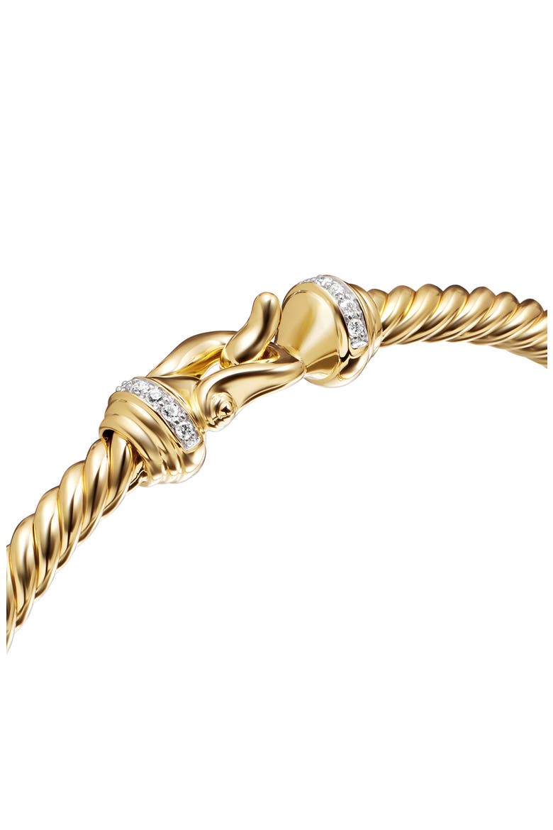 Buckle Cablespira® Bracelet, 18K Yellow Gold with Diamonds, 3.5mm, Alternate, color, 18K WITH DIAMONDS
