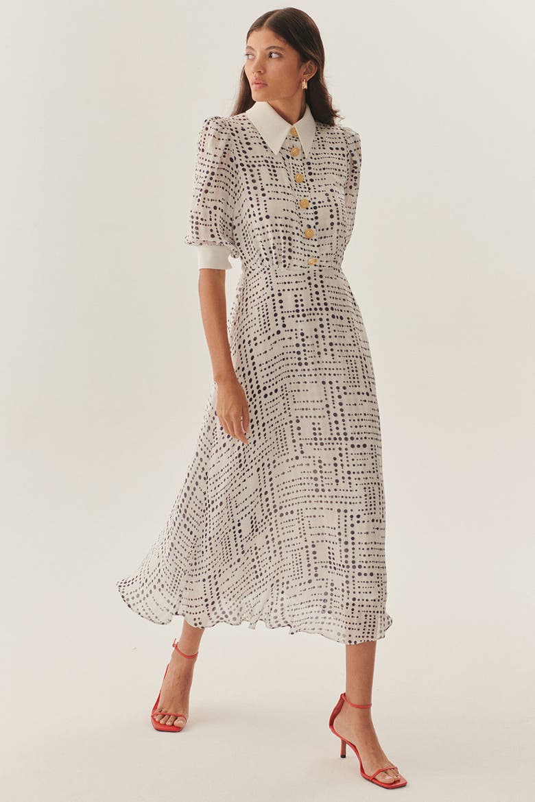 Sawyer Midi Dress, Main, color, BLUE-WHITE