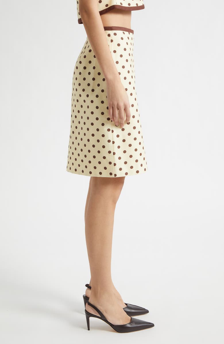 POSSE Bowie Polka Dot Pencil Skirt, Alternate, color, Vanilla/ Choc