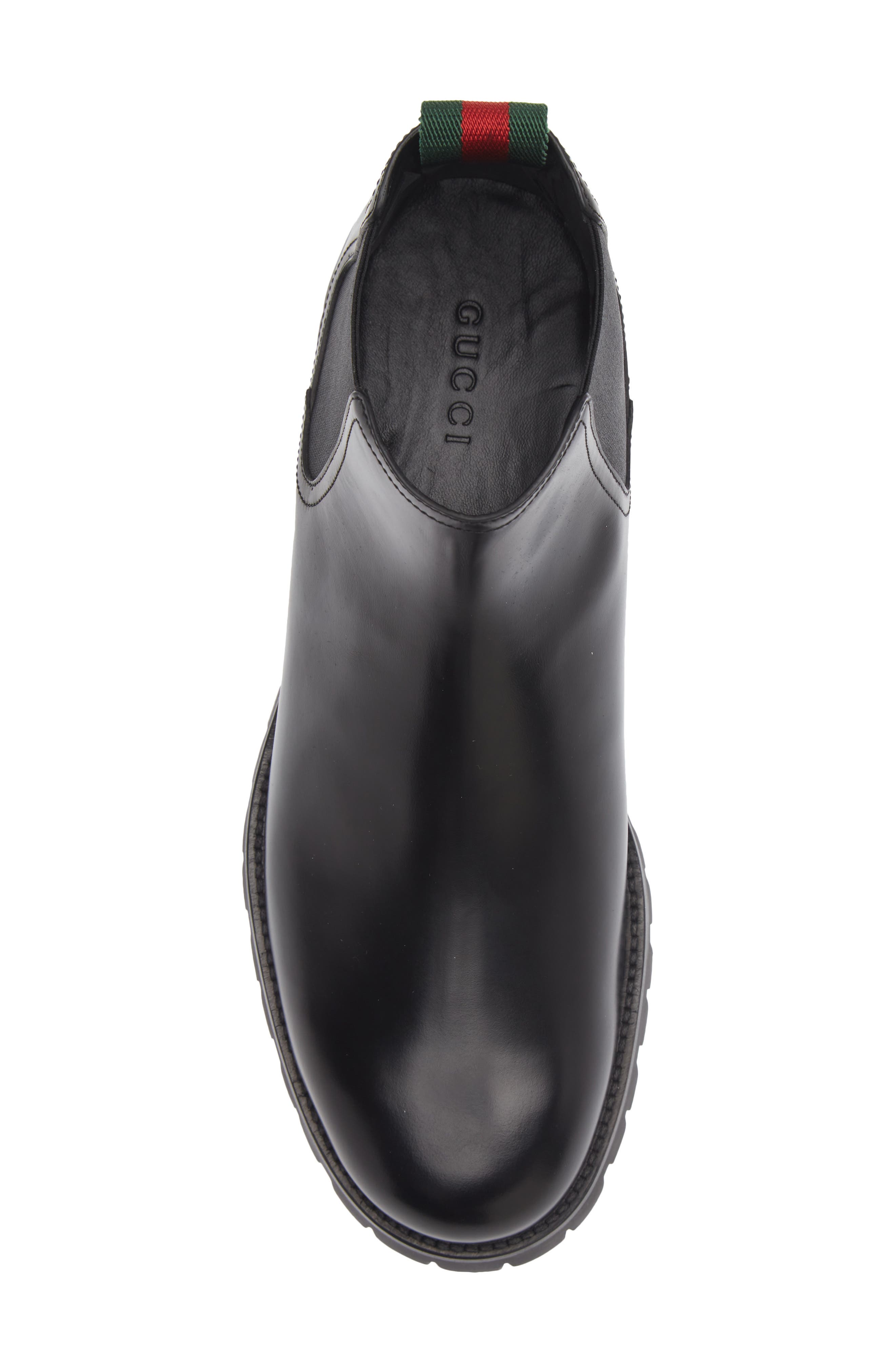 Sylke Leather Chelsea Boot, Alternate, color, BLACK/BLACK/VRV/VRV