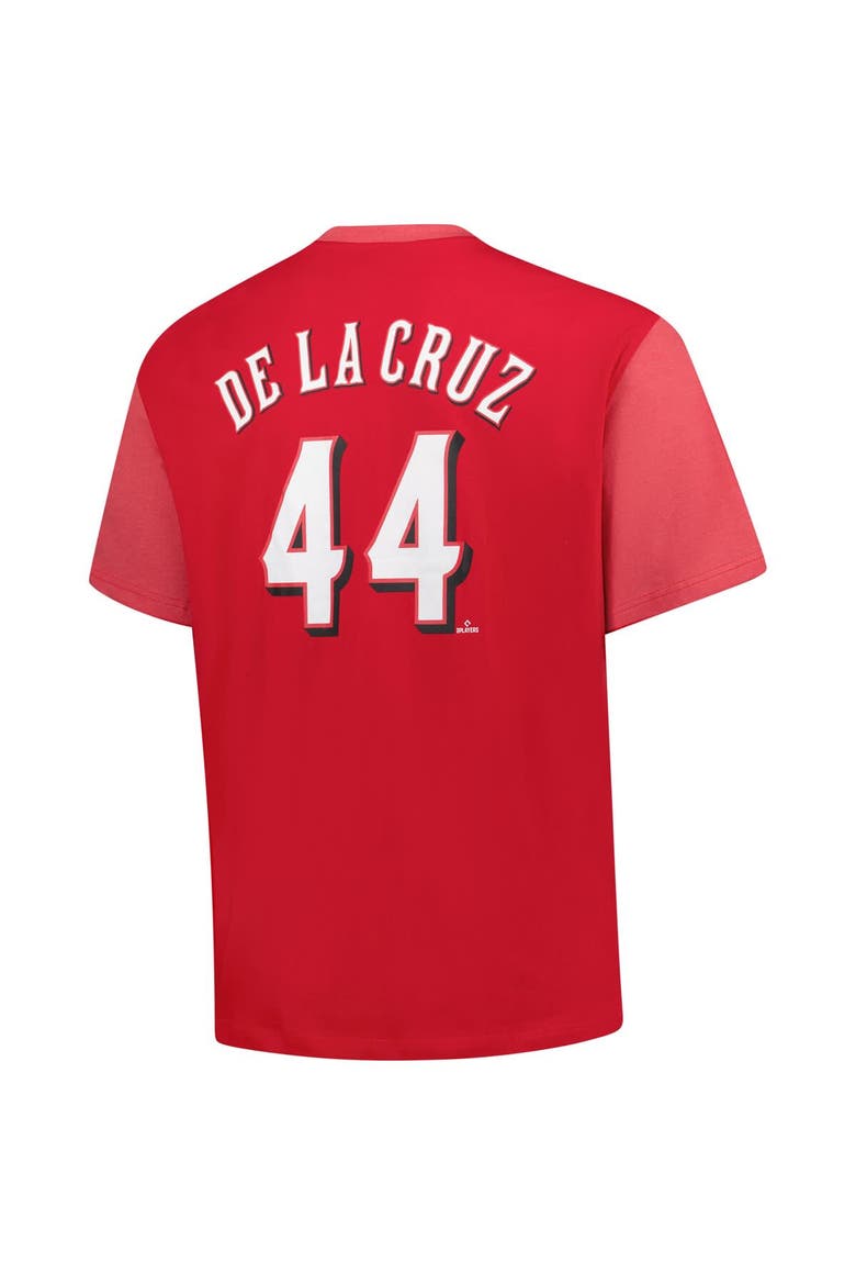 Men's Profile Elly De La Cruz Red Cincinnati Reds Big & Tall Name & Number T-Shirt, Alternate, color, Red