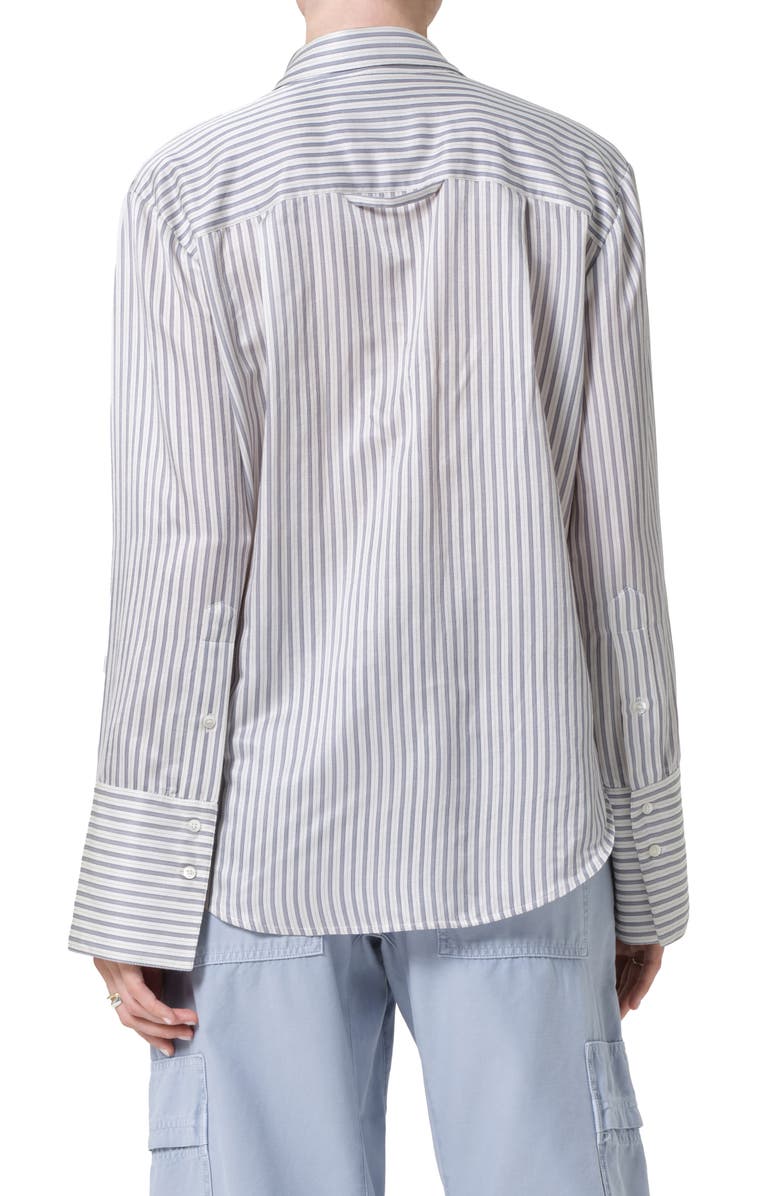 Citizens of Humanity Camilia Cotton & Silk Button-Up Shirt, Alternate, color, Mirada Stripe
