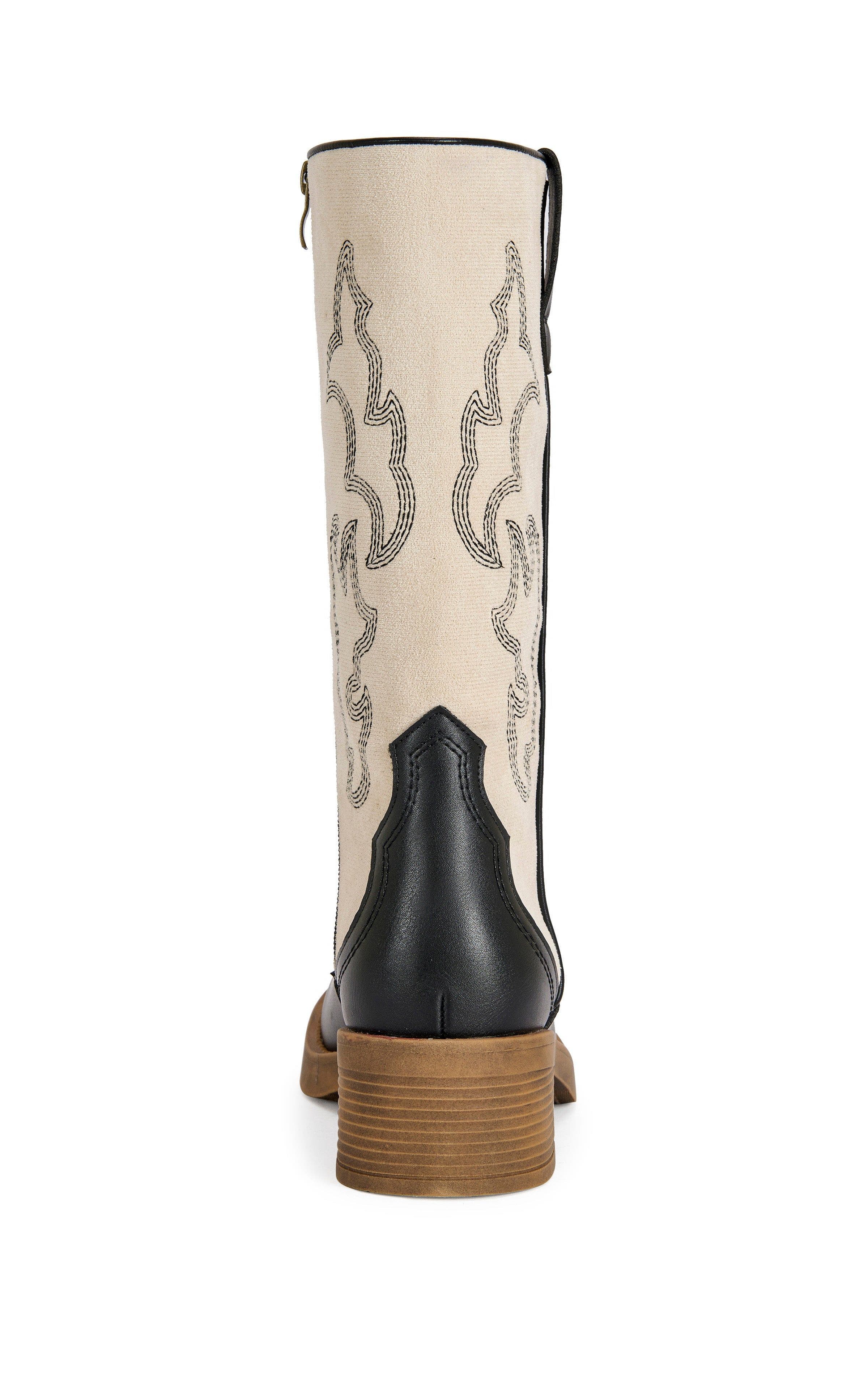 AZALEA WANG Mariana Flat Boot, Alternate, color, Black White