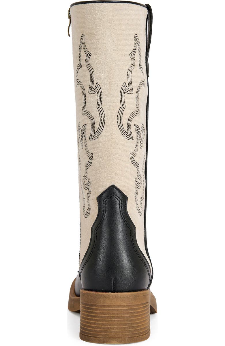 AZALEA WANG Mariana Flat Boot, Alternate, color, Black White