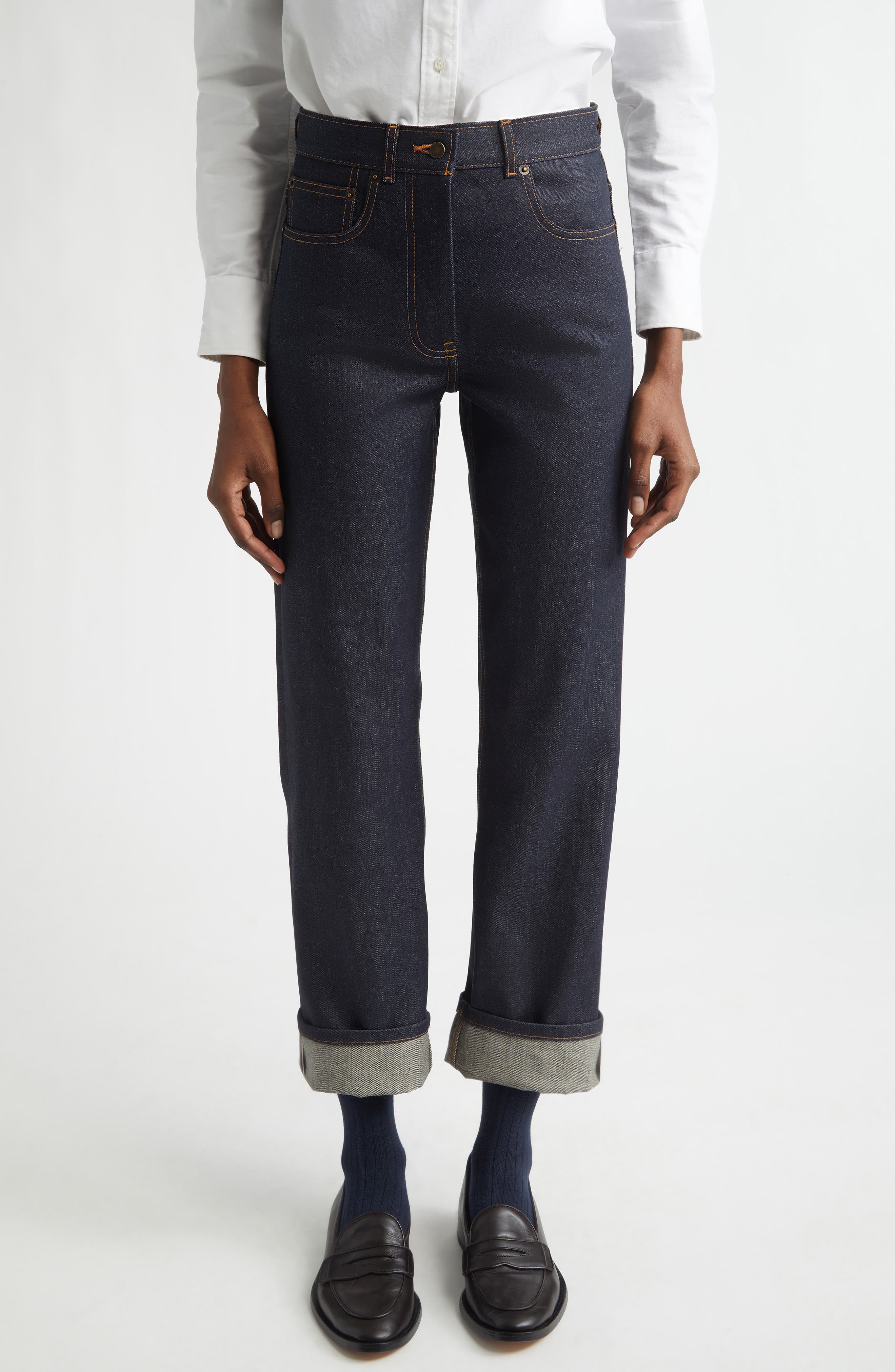 Straight Leg Selvedge Denim Jeans