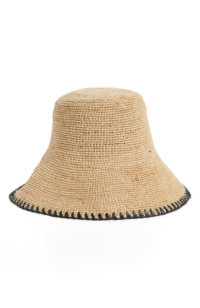 rag & bone Jade Packable Raffia Straw Bucket Hat, Main, color, Natural