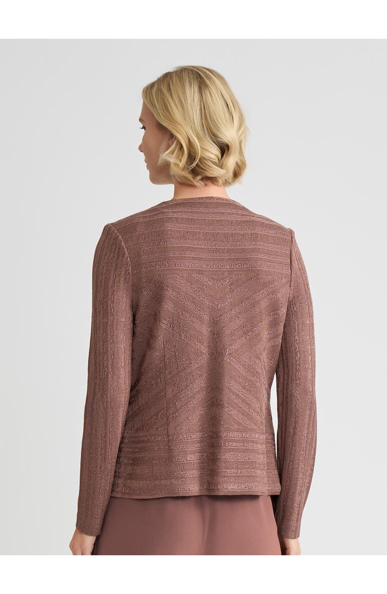 Misook Tailored Tonal Striped Knit Jacket, Alternate, color, Midnight Umber