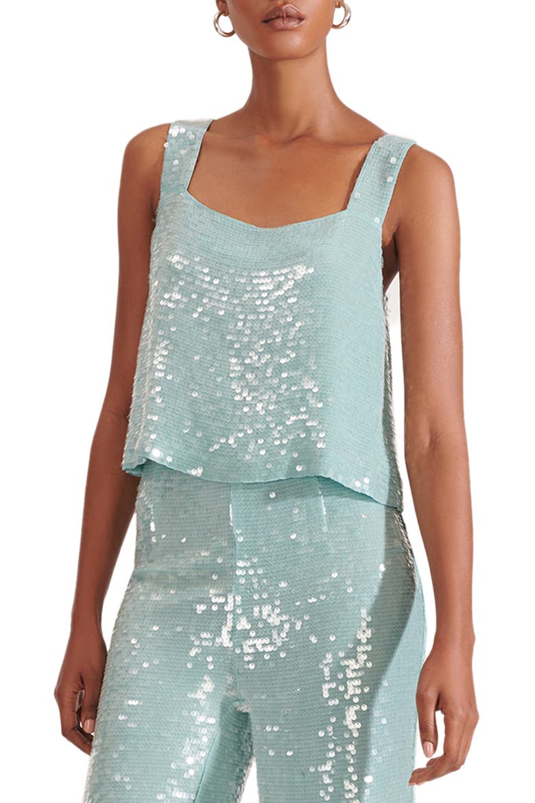 Adi Sequin Crop Top, Main, color, SEAGLASS