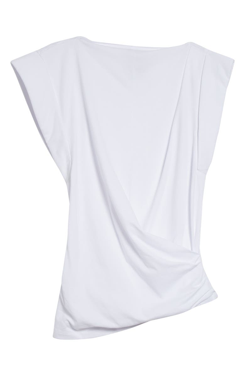 Isabel Marant Maisan Draped Asymmetric Cotton T-Shirt, Alternate, color, White