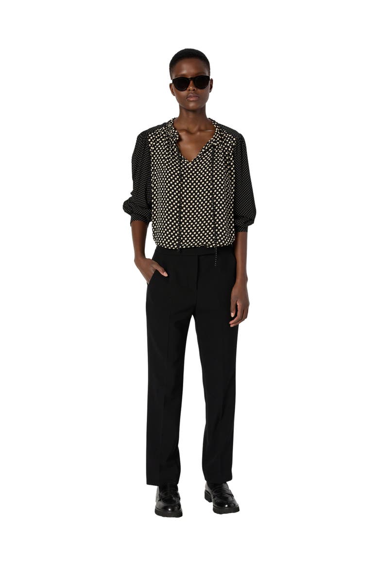 Cora Straight Suit Pants, Alternate, color, Black