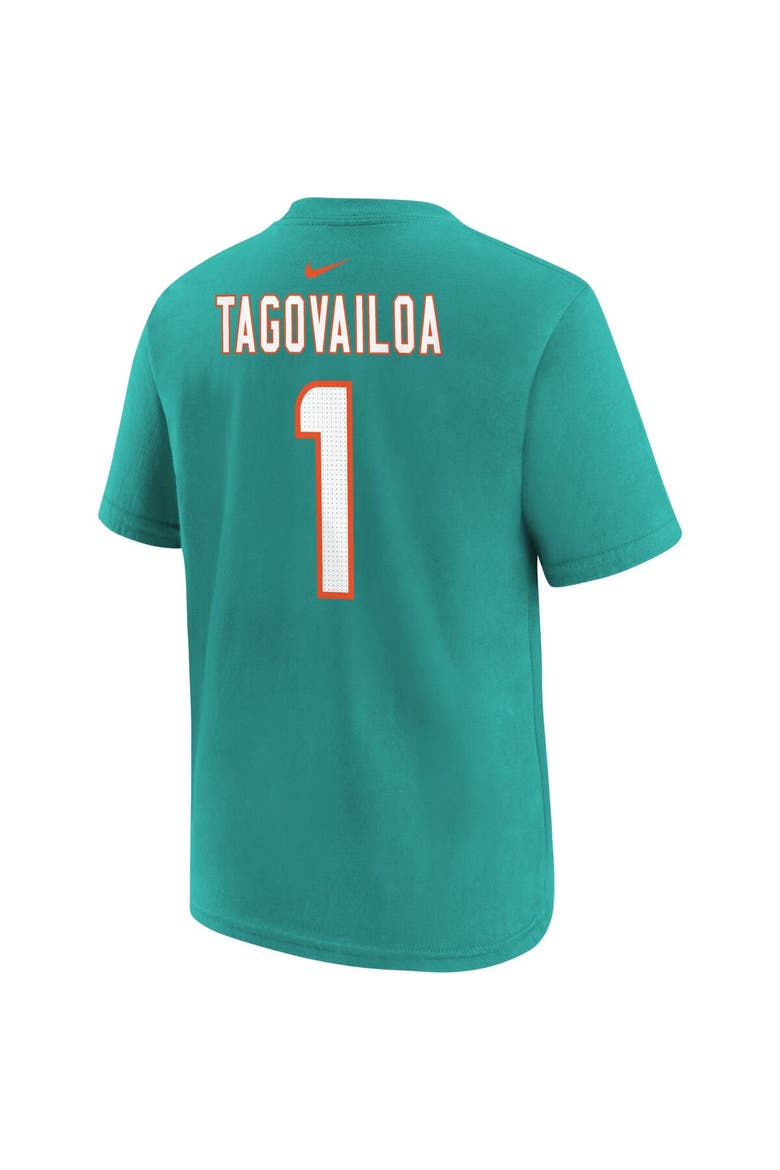 Youth Nike Tua Tagovailoa Aqua Miami Dolphins Player Name & Number T-Shirt, Alternate, color, Aqua