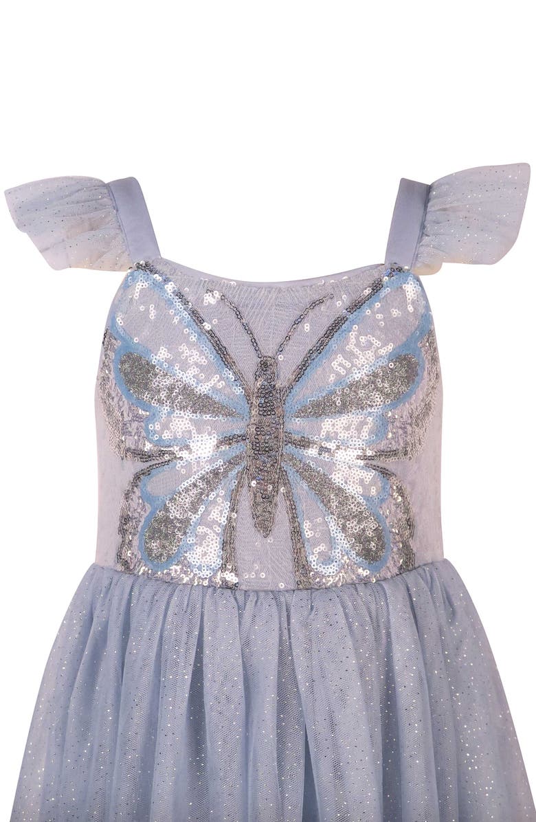 Zunie Kids' Sequin Butterfly Mesh Dress, Alternate, color,