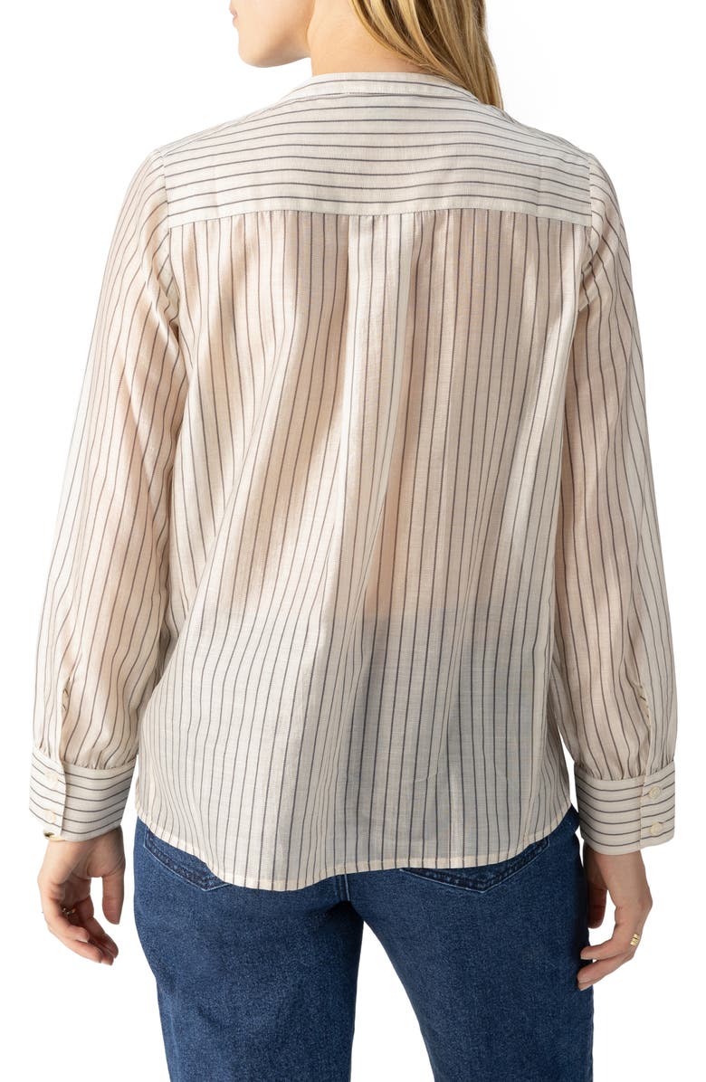 Sanctuary Band Collar Button-Up Shirt, Alternate, color, 