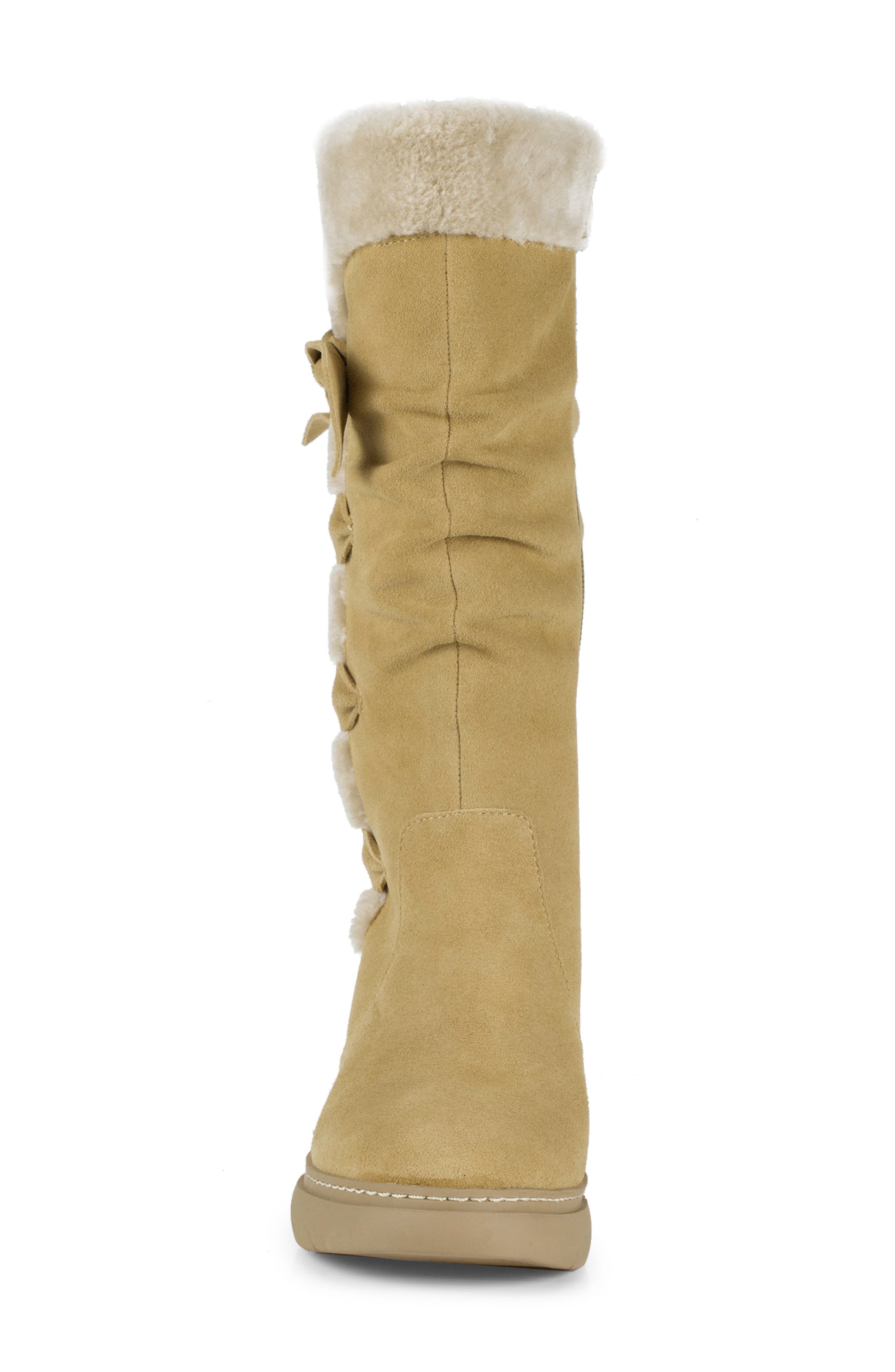 Larenna Bow Tall Wedge Boot, Alternate, color, WHISKEY