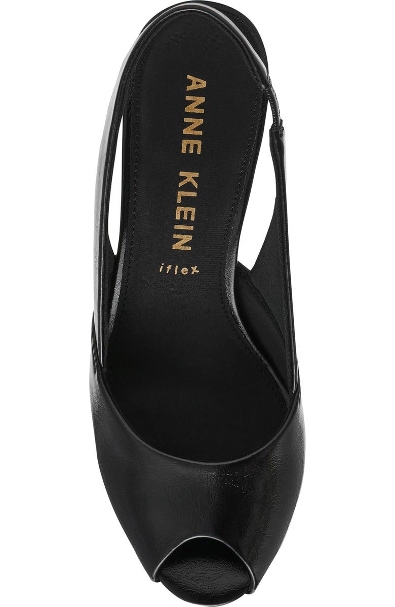 Anne Klein Jovi Slingback Peep Toe Pump, Alternate, color, Black Crinkle