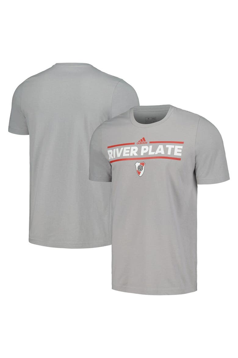 Men's adidas Gray Club Atlético River Plate Lockup T-Shirt, Alternate, color, Gray
