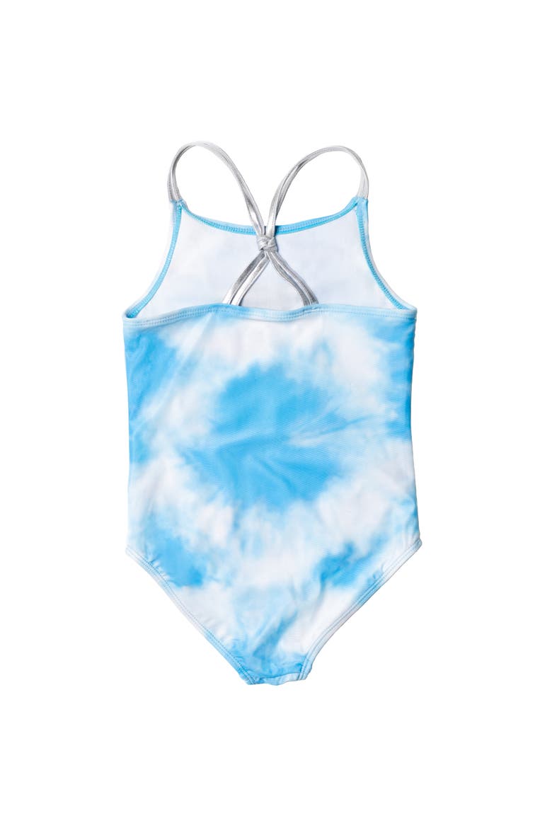 The Mandalorian Grogu One Piece Bathing Suit, Alternate, color, Grogu Blue Tie Dye