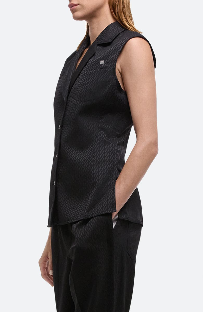 Helmut Lang Modest Jacquard Satin Vest, Alternate, color, Black/ Black