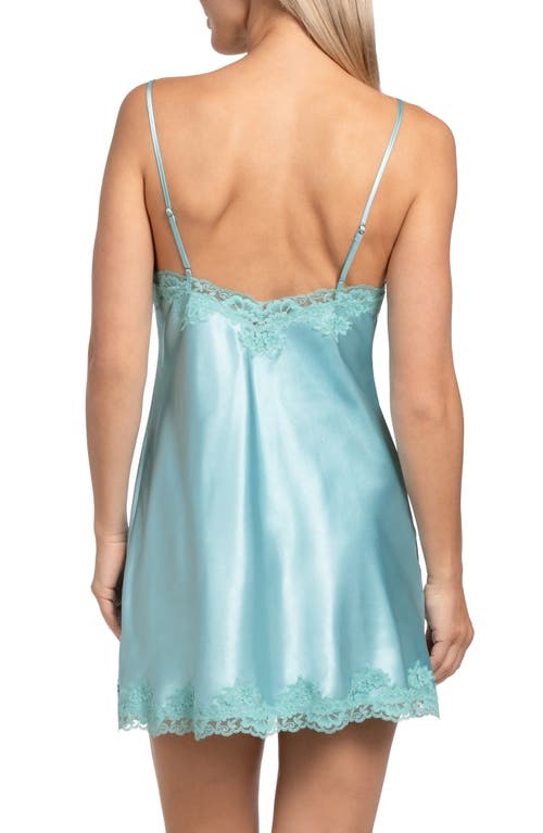 In Bloom By Jonquil Josie Lace Trim Stretch Satin Chemise In Jade