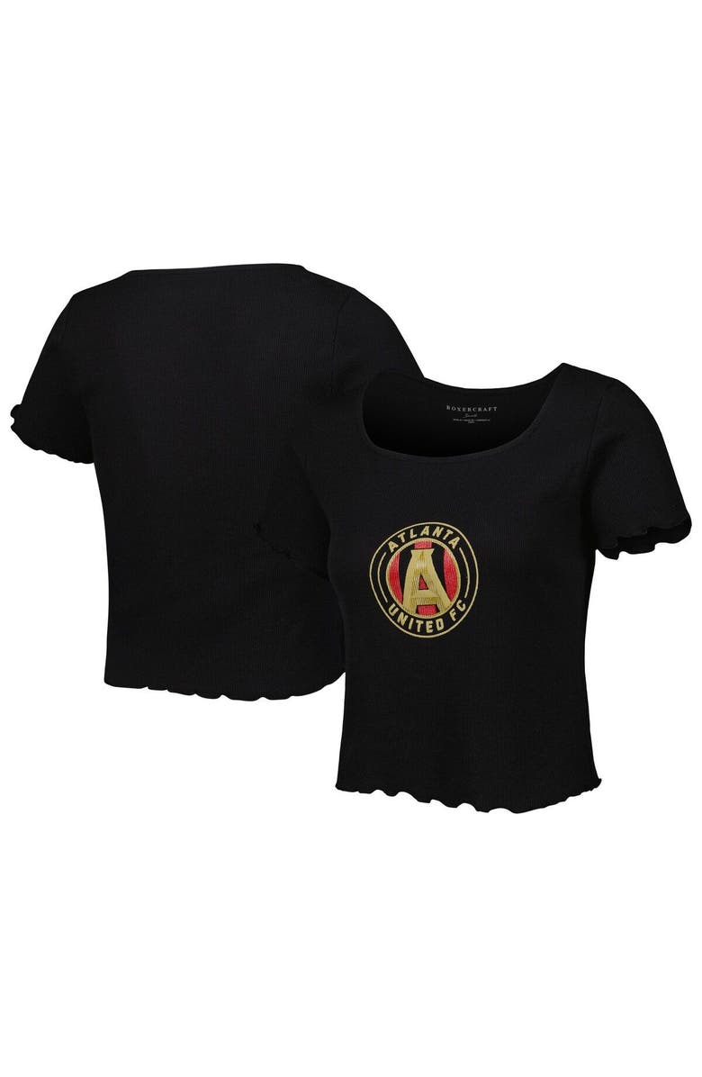 BOXERCRAFT Women's Black Atlanta United FC Baby Rib T-Shirt, Main, color, 