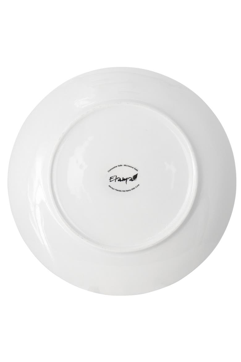 Porcelain 12 Piece Large Round Dinner Plate Set, Alternate, color, White