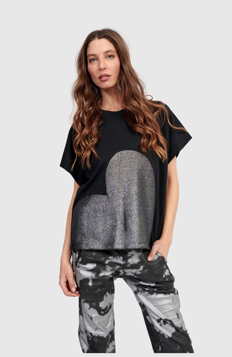 Alembika Lola Heart Tee, Main, color, Silver