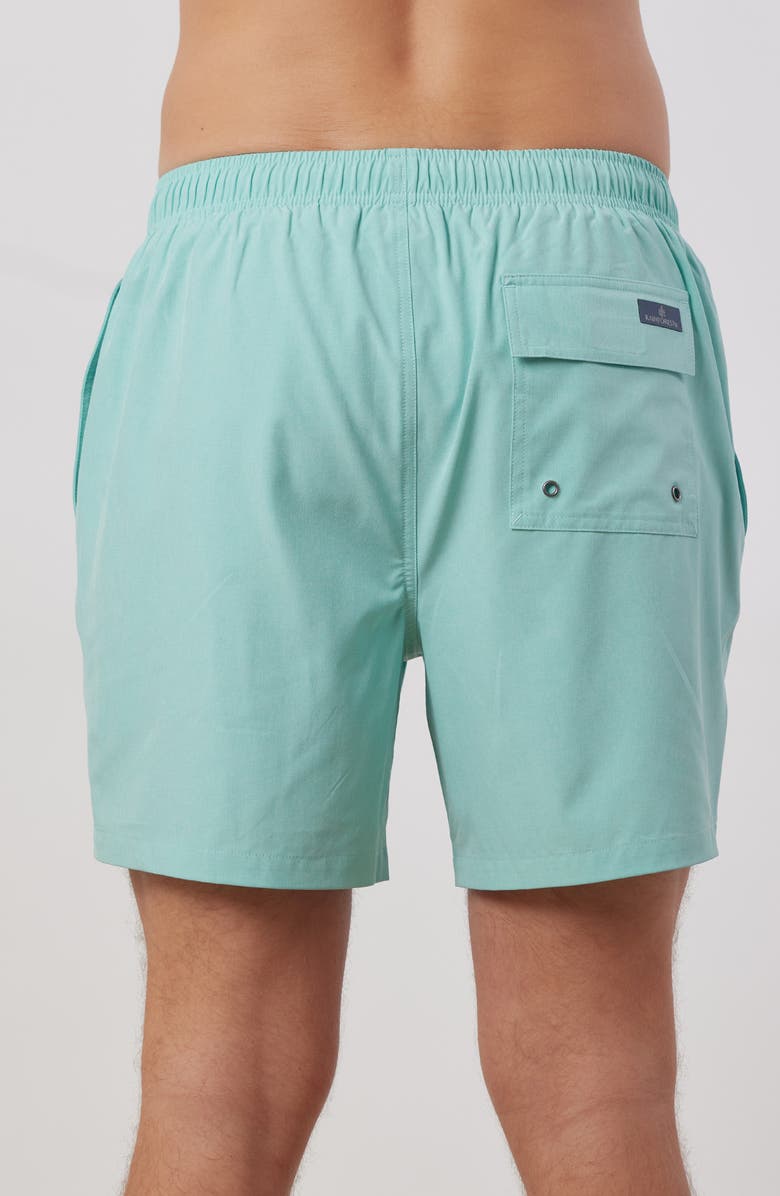 Rainforest Not Your Average Solid Swim Trunks, Alternate, color, Aruba Blue
