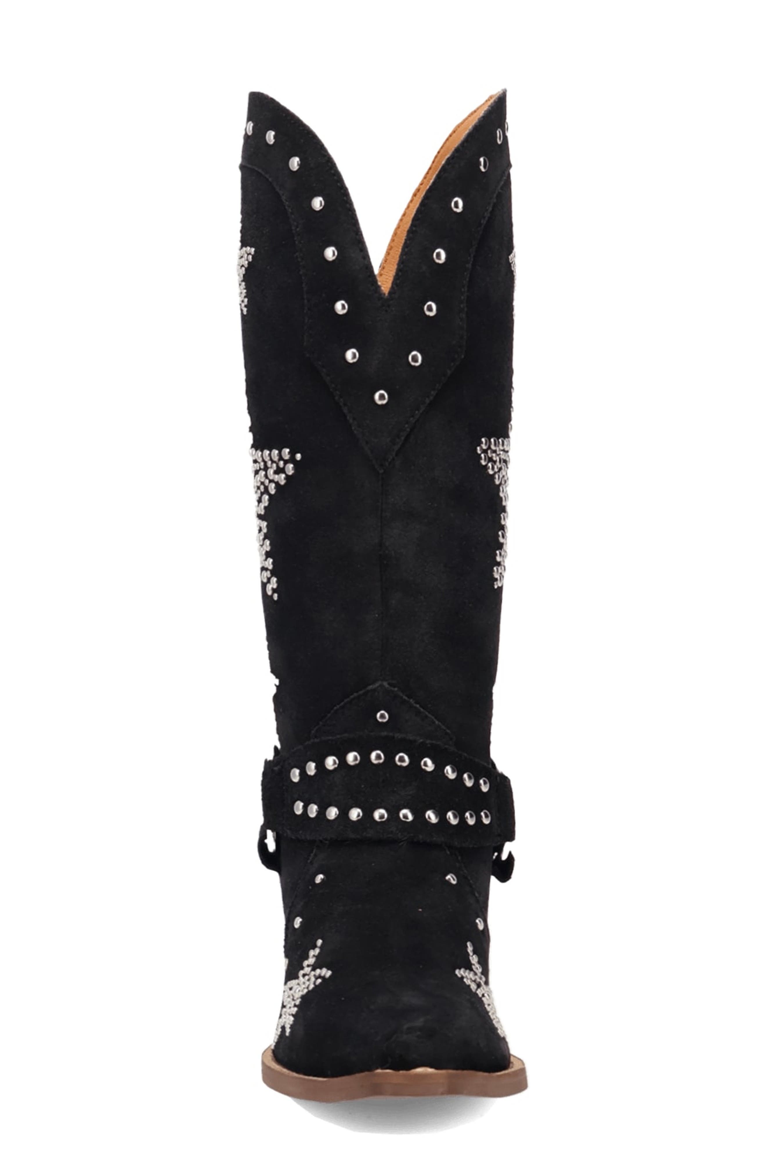 Dingo Lucky Stars Knee High Western Boot, Alternate, color, Black