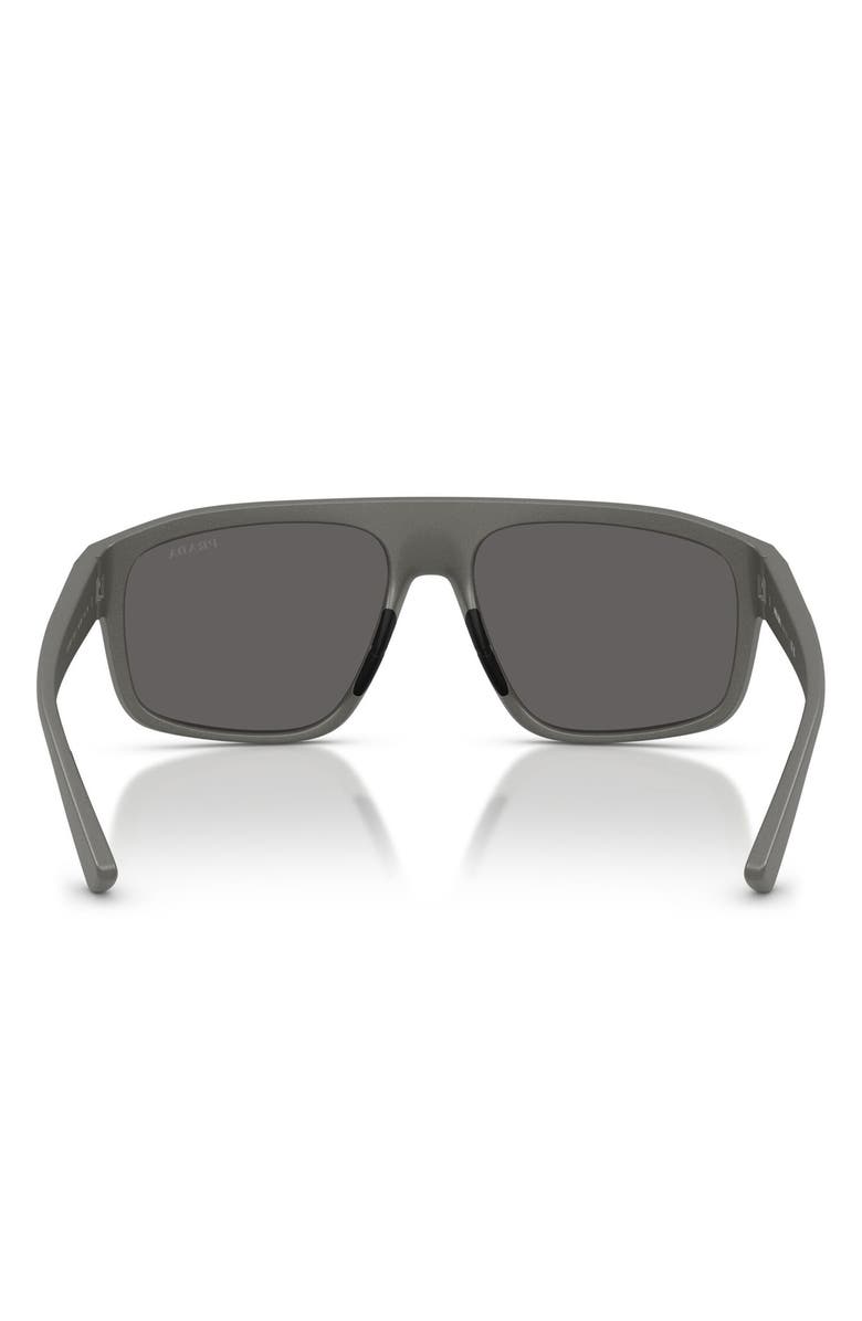 Prada Linea Rossa 59mm Shield Sunglasses, Alternate, color, Metal Grey / Grey Silver
