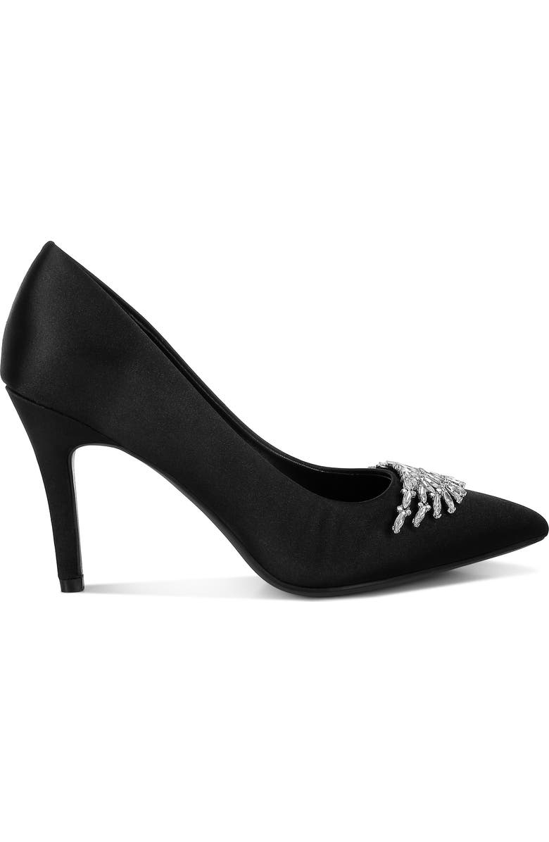 Rag & Co Rhodolia Diamente Brooch Pump, Alternate, color, Black