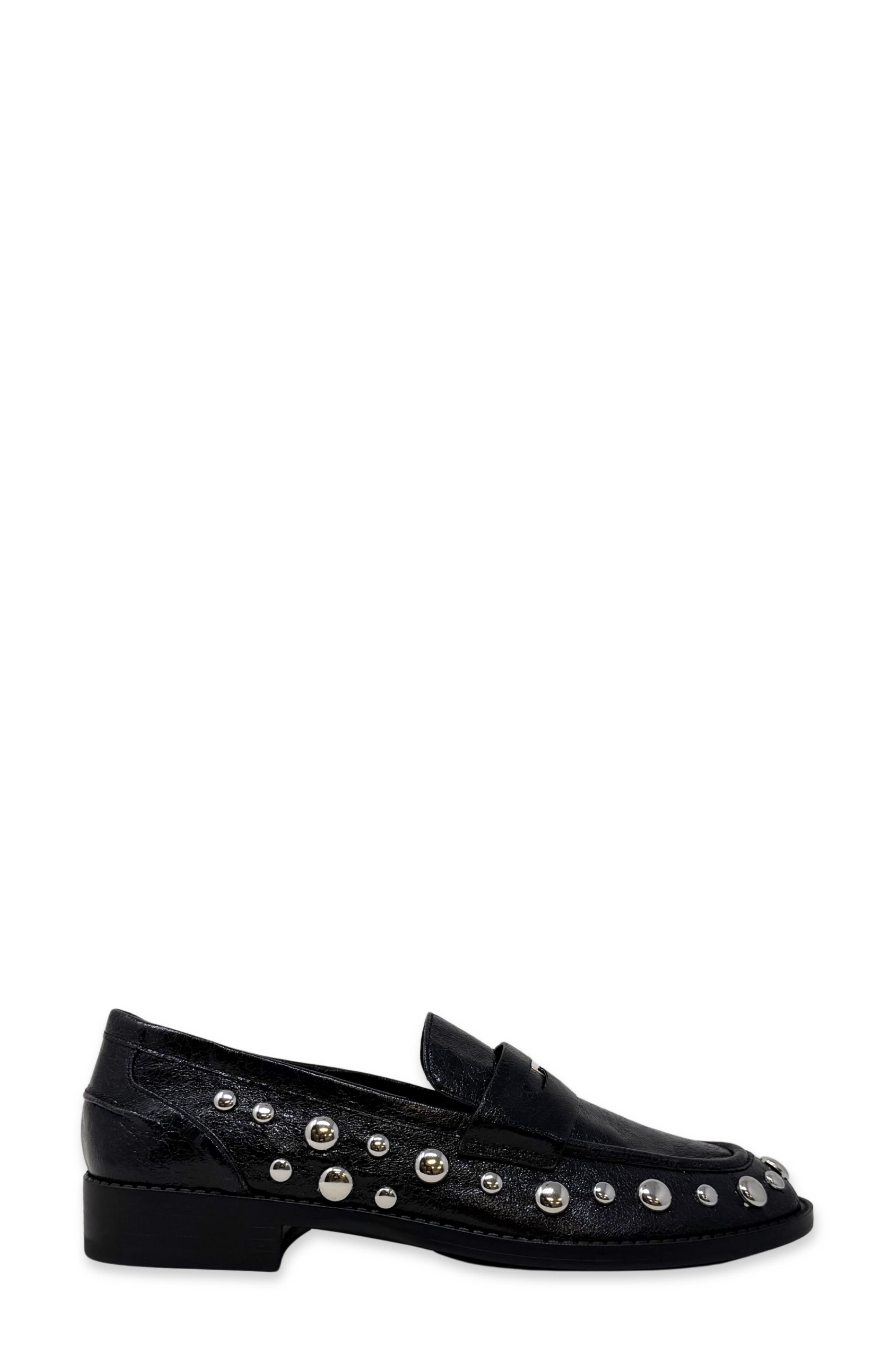 SHUSHOP Trisha Penny Loafer, Alternate, color, Charcoal