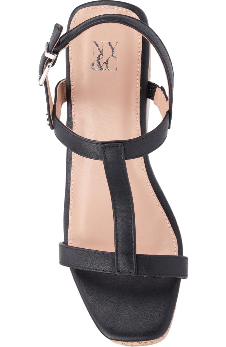 NEW YORK AND COMPANY Aimee Wedge Sandal, Alternate, color, Black