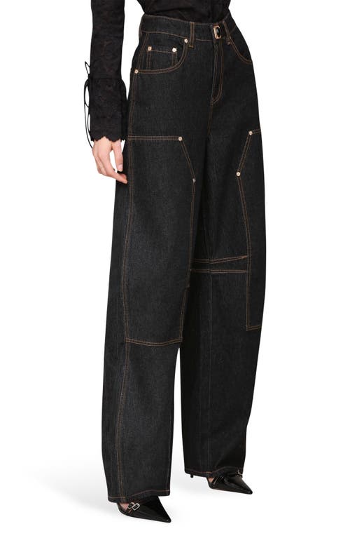 Avec Les Filles Barre Barrel Hem Jeans In Gray