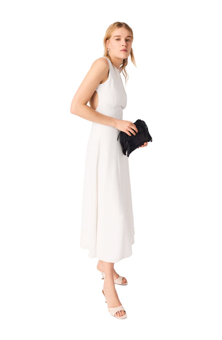 maje Backless midi dress, Alternate, color, White