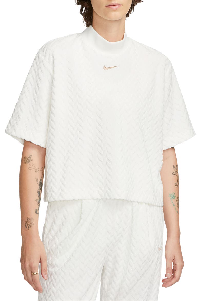 Sportswear Everyday Modern Mock Neck Top, Main, color, SAIL/ HEMP