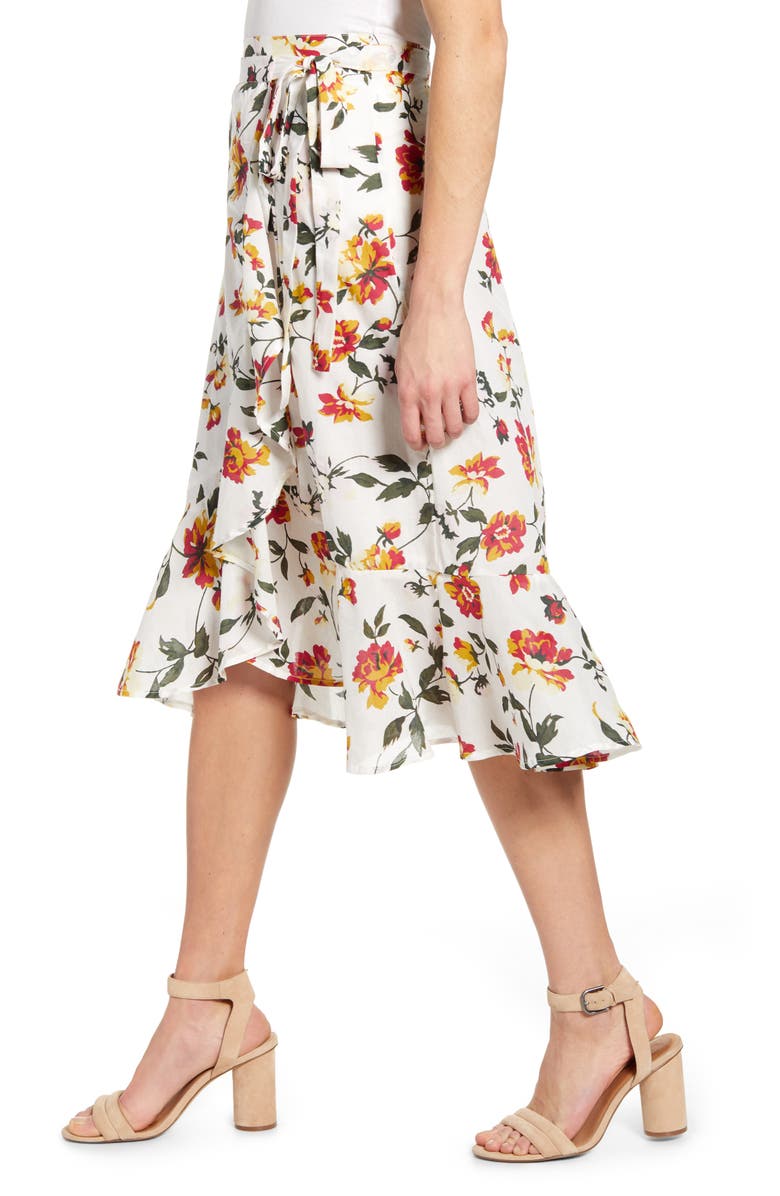 Lucky Brand Sadie Wrap Skirt, Alternate, color, Natural Multi