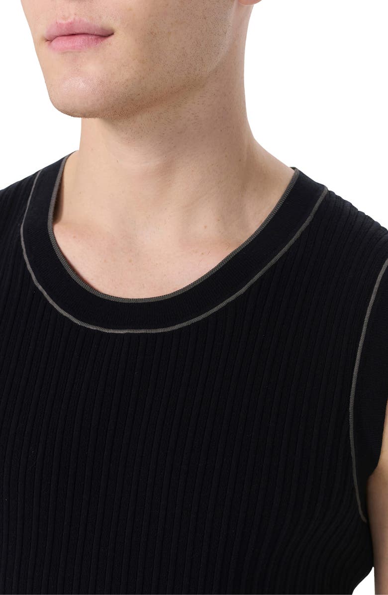 rag & bone Sanford Rib Tank, Alternate, color, Black