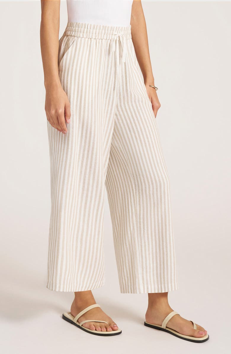 matty m. Beverly Relaxed Stripe Linen Blend Drawstring Pants, Alternate, color, 