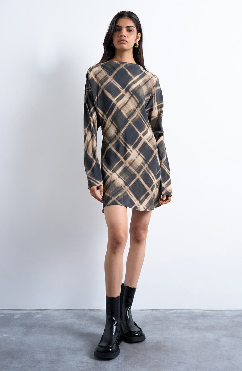 Topshop Backless Batwing Minidress, Main, color,