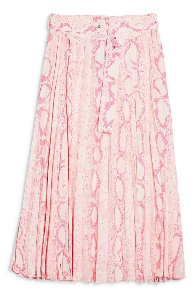 Topshop Snake Print Midi Skirt, Alternate, color,