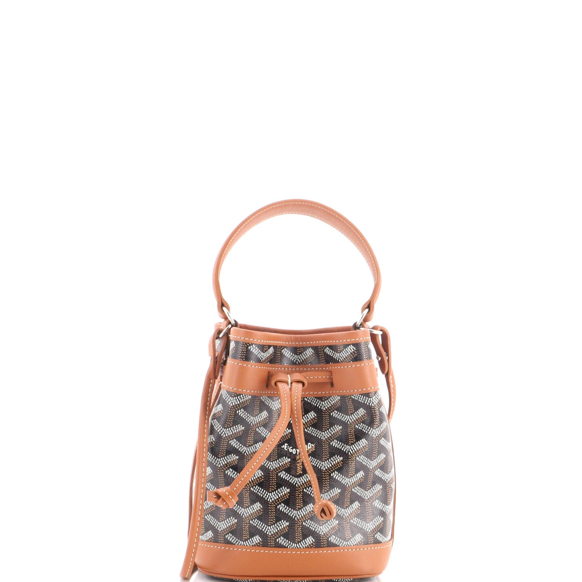 Petit Flot Bucket Bag Coated Canvas Mini, Main, color, Brown