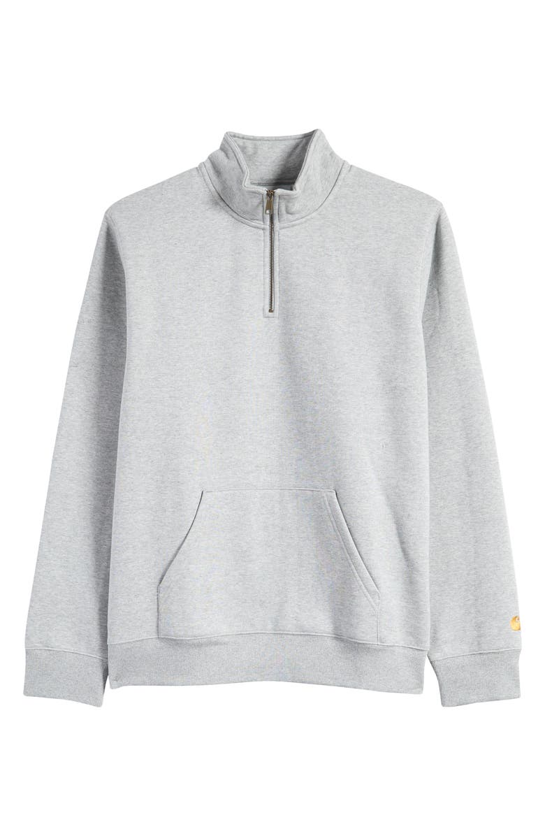 Carhartt Work In Progress Chase Quarter Zip Pullover, Alternate, color, Grey Heather / Gold